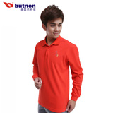 巴特侬专柜2015男针织运动休闲长袖POLO衫高尔夫纯色T恤男装4175