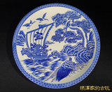 日本老陶瓷器青花粉彩赏盘子摆件杂项清代海外回流古玩古董收藏品