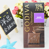 美国原装进口高迪瓦GODIVA歌帝梵72%黑巧克力砖排块片小零食品