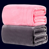 双层毛毯加厚盖毯纯色素色法兰绒金貂绒毯子珊瑚绒学生单双人1.8
