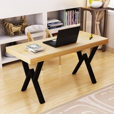 实木书桌简约电脑桌松木双人书桌餐桌写字台办公桌会议桌钢木书桌
