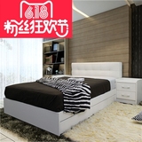 收纳高箱床日式榻榻米床储物床1.8米1.5简约现代板式床双人床软靠