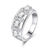 Women Jewelry Silver Rings 镀925纯银饰品单排钻戒指女78码R694