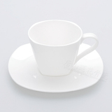 协力杯碟 咖啡杯碟 唐山骨瓷纯白色骨质瓷透明水茶杯陶瓷杯碟出口