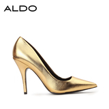 ALDO奥多浅口尖头单鞋性感优雅蛇纹金色高跟鞋女王气质新款ELISIA