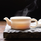 白瓷茶壶 玉瓷壶象牙白竹节壶纯手工猪油白功夫茶具陶瓷泡茶单壶