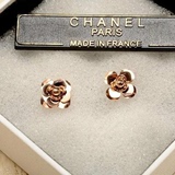 专柜代购 Chanel香奈儿 新款经典玫瑰金山茶花 耳钉