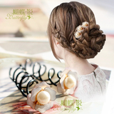 韩国发饰盘发器美发工具发夹珍珠花朵螺旋夹s夹固定花苞丸子头饰