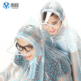 加大双人雨衣大帽檐电动车摩托车自行车透明雨披时尚韩国母子雨披