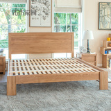 纯实木床1.8米进口白橡木1.5米双人床北欧简约原木色床卧室家具