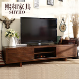 实木电视柜美式欧式现代简约水曲柳白蜡木家具小户型卧室客厅地柜