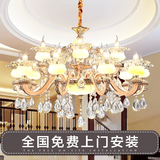 欧式水晶吊灯创意复古简欧卧室灯餐饭厅创意蜡烛灯复式楼梯个性灯
