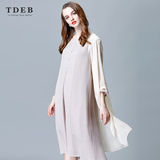 TDEB2016夏装新款欧美大牌宽松真丝外套7分袖桑蚕丝女装衬衫裙