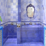 地中海亮光厨房洗手间卫生间瓷砖地砖地面砖墙面砖墙砖蓝色