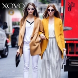XOVO2016秋冬新款韩版毛呢外套女短款双面呢毛呢大衣女士羊毛大衣