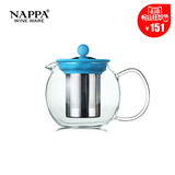 NAPPA耐热玻璃茶壶 不锈钢内胆可拆洗泡茶壶泡茶器耐高温茶具包邮