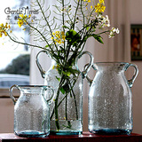 欧式特大号透明玻璃水培花瓶花器客厅插花工艺品吹制水滴创意摆件