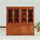 红木书柜 花梨木书柜组合 实木橱柜 仿古办公家具  书橱 储藏柜