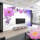 温馨浪漫紫色花卉装饰壁纸 无缝大型壁画 卧室客厅背景墙纸/定制