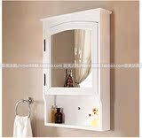 美式浴室镜柜橡木实木镜箱镜灯卫生间挂墙式镜子储物柜置物柜促销