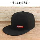 新品！supreme小logo简单款黑色男女嘻哈棒球帽子街舞潮牌平沿帽