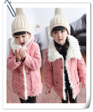 2015新款女童棉衣外套冬季韩版宝宝儿童秋冬装加厚加绒中长款棉服