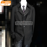 威可多一线品牌男装正品工厂店代购黑色中长款商务男士风衣H12894