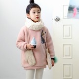 2015秋冬季韩国版童装女童可爱羊羔绒衫超厚加绒保暖套头卫衣外套