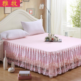 雅牧韩版公主蕾丝床裙床罩单件床盖席梦思保护套1.8米双人特价