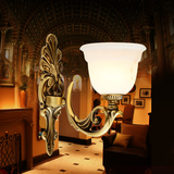 欧式壁灯全铜灯具 复古客厅壁灯地中海风格卧室壁灯纯铜灯饰