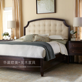 美式乡村实木双人床复古做旧公主床结婚床北欧现代简约卧室家具