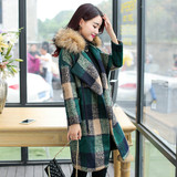 毛呢外套女中长款2015新韩版修身妮子加厚冬装中款羊绒呢子大衣女