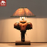 台灯卧室床头灯创意客厅装饰灯实木复古灯具东南亚风格泰国大象灯