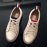 GD原创设计师三色标韩版真皮系带运动休闲tb小白男女鞋潮情侣板鞋