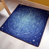 神秘星盘 正方形大地毯蓝色经典欧美复古耐脏防滑地垫客厅脚垫