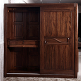 黑胡桃木衣柜全实木移门衣柜两门衣柜 四门五门衣柜现代中式家具