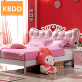 儿童床粉红公主床女孩单层套房组合床儿童家具高箱储物单人床软靠