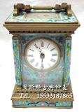 中型皮套钟表|欧式纯铜机械座钟|古典钟表|仿古董立钟|苏钟|蜡台
