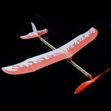 DIY模型飞机雷鸟橡皮筋动力拼装户外学校航模滑翔飞机玩具批发