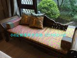 定做中式古典红木家具罗汉床床垫子五件套天然纯椰棕垫中国结抱枕