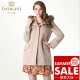 Gowani/乔万尼2015秋冬季新款女装大衣 中长款毛呢时尚长袖外套女
