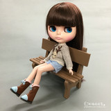 6分娃娃bjd木质家具 娃娃家具 木质椅子公园椅