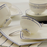 景德镇餐具 高档陶瓷器 碗盘碗碟欧式家用釉中彩58头骨瓷餐具套装