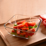 吉乐岛方形钢化玻璃碗透明水果盘汤碗泡面碗家用微波炉菜碗沙拉碗