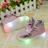 2015秋新款韩版儿童运动鞋男童女童LED发光童鞋防滑闪灯亮灯鞋潮