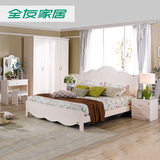 全友家私韩式风格卧室套装 双人床床头柜衣柜妆台妆凳组合120601