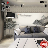 3D中国风酒店客厅沙发卧室电视背景墙墙纸壁纸壁画古典山水风景