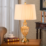 欧式台灯 卧室美式奢华水晶台灯 客厅书房复古铜现代玻璃床头灯