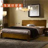 水曲柳床实木单人床1.5米实木床双人床全实木床中式成人床婚床