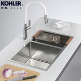 科勒正品304不锈钢水槽单槽双槽带龙头套餐 加厚厨房一体化洗菜盆